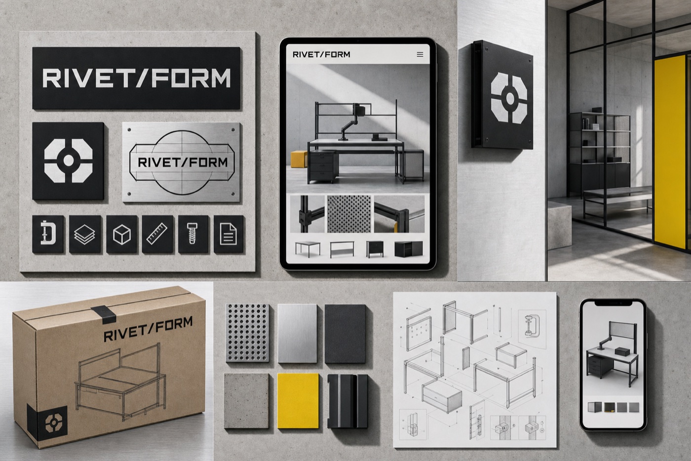 RIVET FORM modular workspace identity, configurator and industrial applications