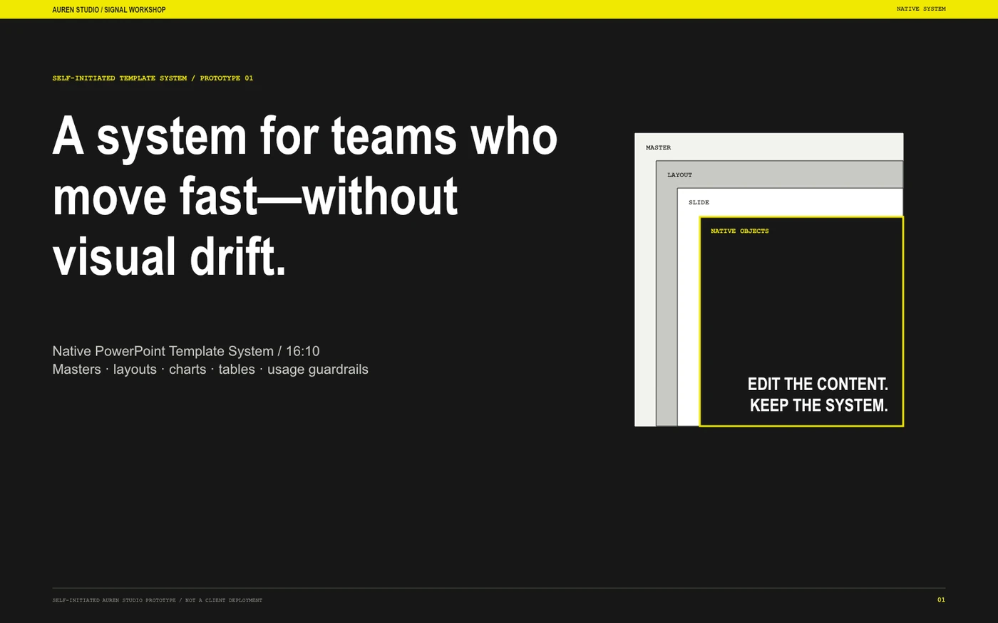 Signal Workshop — Native PowerPoint system